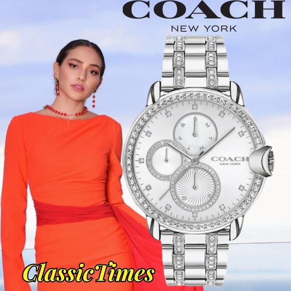 Coach Accessories - ***NEW*** Ladies' Coach Arden Crystal Accent Chronograph Watch with Silver-Tone